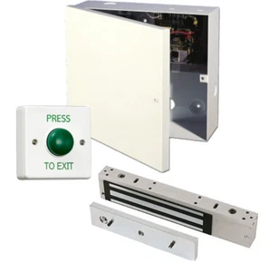 Simple Maglock Tür Eintrittsset, Netzteil, Maglock, Sperrzeit, Ausstiegsschalter - Bild 1 von 1