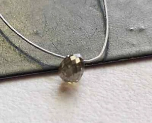 3.2x2.3mm Brown Diamond Drop Bead, 0.14 Cts Natural Faceted Tear Drop Briolette - Picture 1 of 4