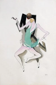 Bottomless Dance Paul Colin 1925 Art Deco French Cabaret Illustration Print - Picture 1 of 2