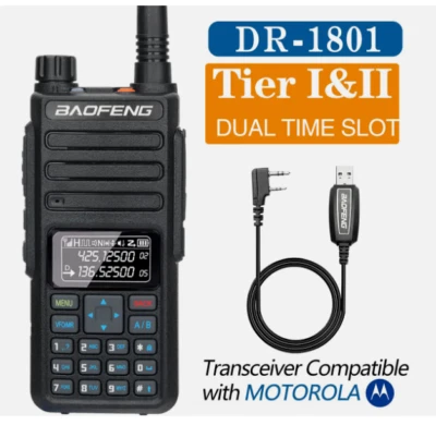 Baofeng DR-1801UV DMR Digital Radio Dual Band Tier 1+2 Walkie Talkie UHF VHF - Image 1 of 4