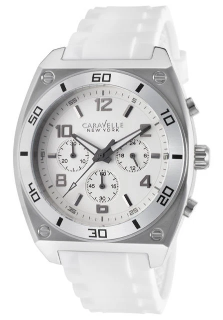 Reloj para hombre Caravelle New York 43A126 correa de resina blanca acero inoxidable - GRAN REGALO Foto 1 de 1