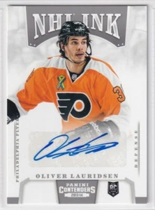 2013-14 Panini Contenders NHL Ink Oliver Lauridsen AUTO - Philadelphia Flyers - Imagen 1 de 2