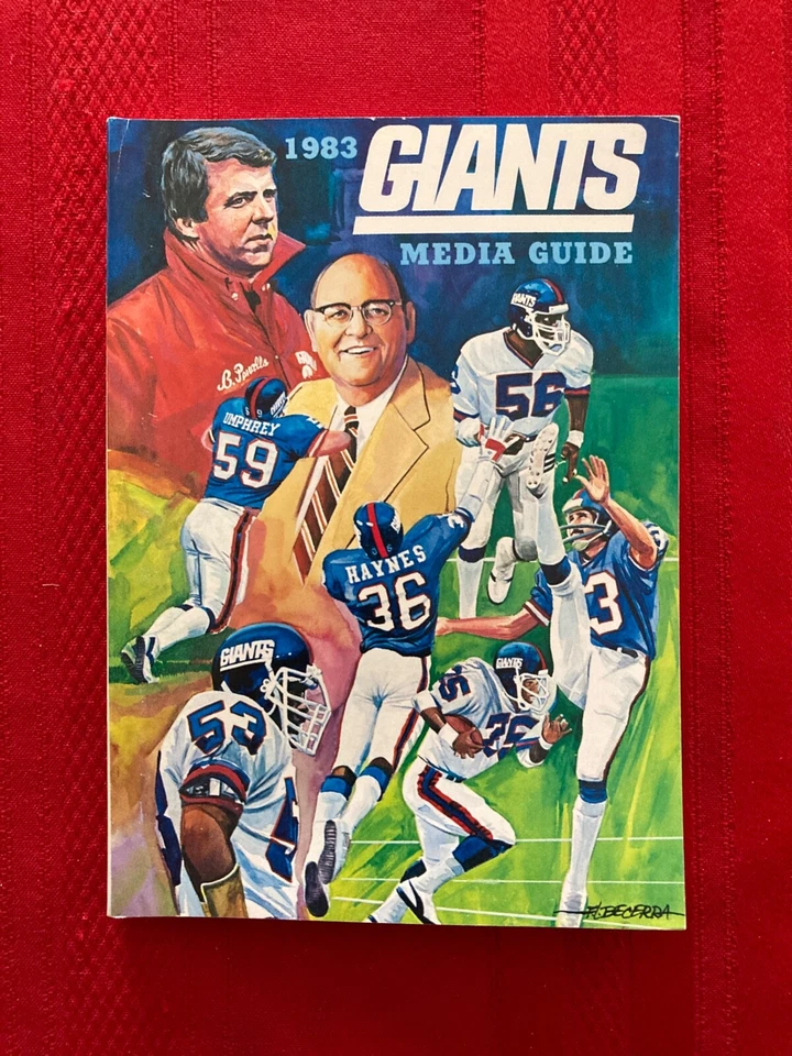NFL New York Giants 1983 guía de medios/Carson/Gris/Taylor/Woolfolk Foto 1 de 1