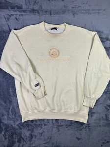 Vintage Jansport Western Michigan University Sweatshirt Large Cream Embroidered - Picture 1 of 13