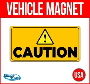 CAUTION Heavy Duty Vehicle Magnet Truck Car Sticker Decal Sign USA WARNING - Picture 1 of 4