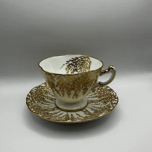 Hammersley & Co Bone China Tea Cup/Saucer Made In England White & Gold,Gold Trim - Picture 1 of 6