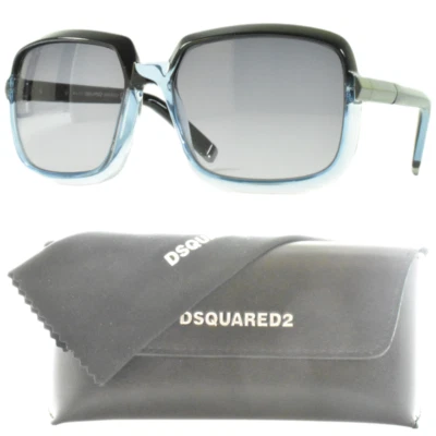 NEW!! DSQUARED2 DQ 0049 01B Square Full Frame Woman Blue Sunglasses - Image 1 of 4