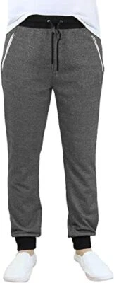 Galaxy by Harvic - Men's Slim-Fit Fleece Jogger Pants - Charcoal - Size Small - Image 1 of 4