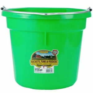 Little Giant Bucket Flat Back 20 Quart Plastic MultiPurpose Farm Ranch Limegreen - Picture 1 of 1