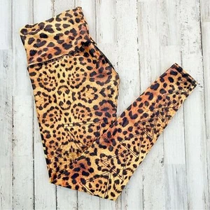 Teeki Awakening Leggings Brown Tan Leopard Print Womens S Recycled Sustainable - Picture 1 of 7