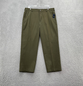 Brooks Brothers Mens Pants Green 38x27 hemmed 100% Cotton 346 Chinos Flat Front