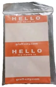 100 Hello My Name Is, Adhesive Peel & Stick Name Tags Orange - Picture 1 of 1