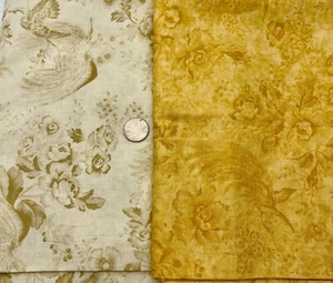 Moda 3 Sisters GINGHAM ROSE 3 yd Fabric Bundle 2 yd Cream & 1 yd Gold - Picture 1 of 3