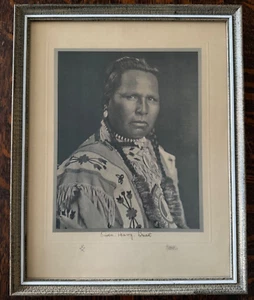 Vintage TJ Hileman OWEN HEAVY BREAST Native American Photogravure Portrait 1927 - Picture 1 of 14
