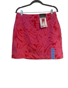 Rafaella Womens Pull On Skort L Pink Red Stretch Golf Tennis Tropical Beach NEW - Picture 1 of 14