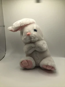 Vintage 10” White Easter Bunny Rabbit Plush Stuffed Animal - Picture 1 of 6