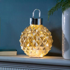 Season to Sparkle LED Table Decor Ornament Shaped Rotating Glass, 12.25"H - Picture 1 of 4