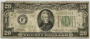 1934 $20 Federal Reserve Note Atlanta F Series - Picture 1 of 2