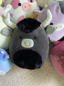 Squishmallows Lake the Black Bull 12" Gold Nose Ring Select Series 2022 - Picture 1 of 7