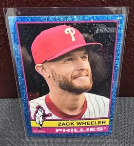 2025 Topps Heritage Chrome Light Blue Sparkle #65 Zack Wheeler, Philadelphia Phi - Picture 1 of 2