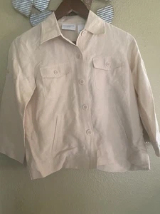 Liz Claiborne Damen Leinenbluse mit Knopfleiste Small Petite - Bild 1 von 3