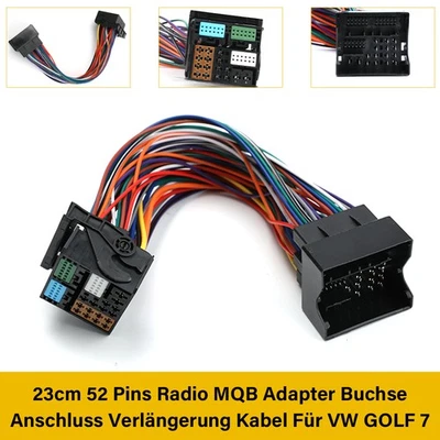 Adattatore MQB radio 23 cm 52 pin attacco presa cavo prolunga per VW GOLF 7 - Immagine 1 di 4