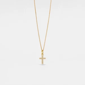 Dainty Cross Charm Pendant Necklace in 925 Sterling Silver - Picture 1 of 9