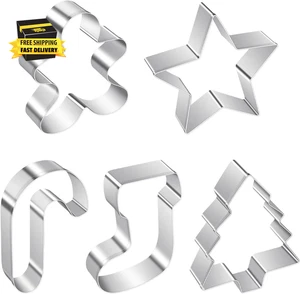 Set Tagliabiscotti Natalizio - 5 Forme di Biscotti per Delizie Creative da Cottura ⭐️⭐️ - Foto 1 di 7