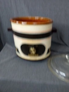 Vintage Rival Crock Pot Slow Cooker 3100/2 3.5 Qt -Working - Brown/Orange Stripe - Picture 1 of 4