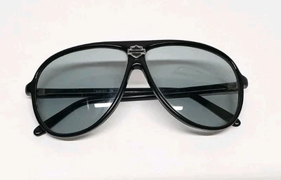 Vintage 80s Harley Davidson Sunglasses Black Plastic Frames - Image 1 of 4