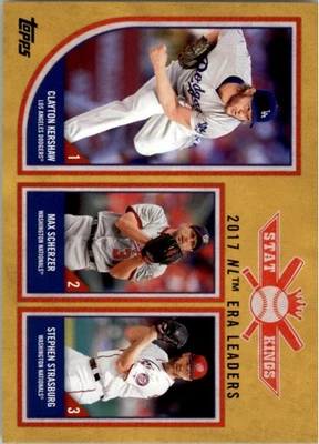 2018 Topps Big League Gold 319 Stephen Strasburg Max Scherzer Clayton Kershaw BB - Image 1 of 2