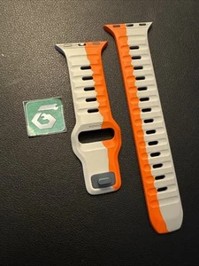 NOMAD Apple Watch Sport Band FKM “Ultra Strike” 44/45/49mm Orange & Grey M/L - Photo 1 sur 5