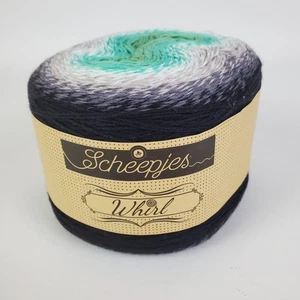 Scheepjes Whirl Yarn #785 Gradient Cotton Acrylic Minty Black Velvet Lot 7078 - Picture 1 of 5