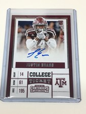 2017 Panini CONTENDERS draft picks Justin Evans AUTOGRAPH college ticket