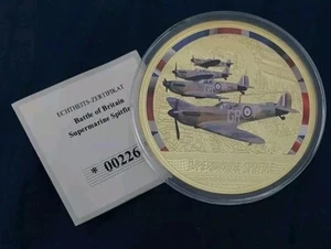 World War 2 Battle Of Britain Giant 70mm Gold Plated Coin + COA - Picture 1 of 5