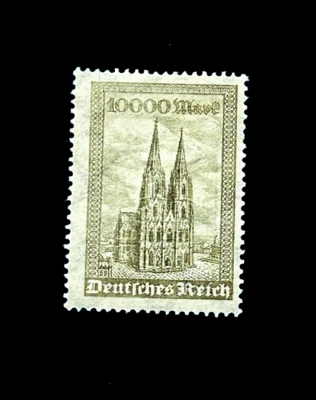 GERMANY Stamp - 1923 Cologne Cathedral 10,000 Mark Sn 238 Mint OG LH r66🔥 - Image 1 of 2