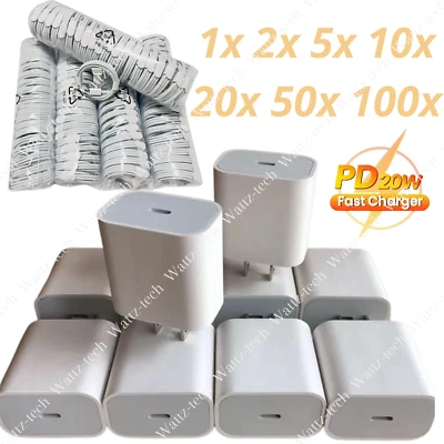 Cargador de pared rápido adaptador de corriente PD USB-C de 20 W para Apple iPhone 14 13 12 al por mayor Foto 1 de 4