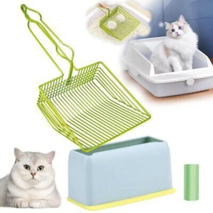 Metal Cat Litter Scoop,Fast Kitty Box Pooper Scooper with Holder NonStick Litter - Picture 1 of 8