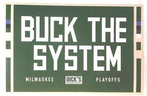 2019 MILWAUKEE BUCKS PLAYOFFS "BUCK THE SYSTEM" 17x11 RALLY YARD SIGN, NEW PROMO