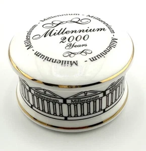 The Millennium Collection Staffordshire Porcelain Trinket Box Hand Crafted 2000 - Picture 1 of 10