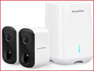 2Pk LaView 3MP Wireless Camera Home Security 2K Battery Powered Wifi NightVision - Picture 1 of 1