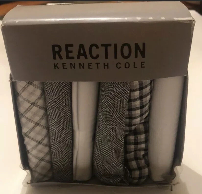 Mens Kenneth Cole Reaction 6 Piece Handkerchief 100% Cotton -2same Handkerchief* - Image 1 of 1