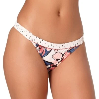 Parte inferior de bikini STUDIO Anne Cole con lengüeta lateral Bondi estampado floral S pequeña nueva con etiquetas Foto 1 de 2