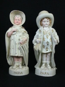 RW RUDOLSTADT PORCELAIN FIGURINES  PAPA AND MAMA Whit and Gold - Picture 1 of 11