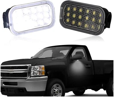 Espejo retrovisor lateral LED luz charco para Chevy Silverado Tahoe GMC Yukon Sierra Escalade Foto 1 de 4