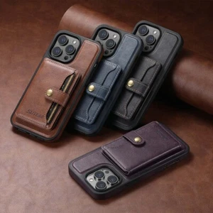 Handy Hülle für iPhone 15 14 13 12 11 Pro Max Tasche Leder Wallet Schutz Case - Bild 1 von 52