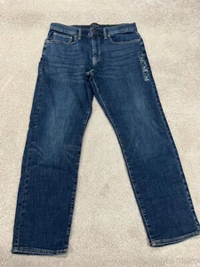Lucky Brand Jeans Mens 34x30 121 Slim Straight Blue Denim Dark Wash Stretch Work - Picture 1 of 14