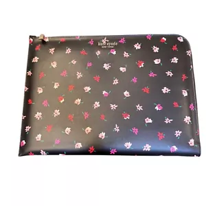 Kate Spade Floral Laptop Sleeve Padded Zip Pouch Clutch Bag 11x15" EUC - Picture 1 of 16