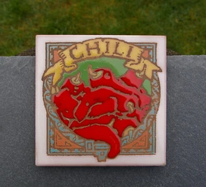 Peter Ingrassia handbemalt 5 3/4" Chili Fliesenuntersetzer von Desert Dreams Studio - Bild 1 von 5