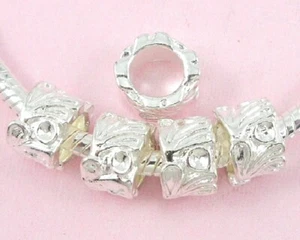 30pcs Silver Plated Charm Big Hole Beads Fit European Bracelet SY10 - Picture 1 of 1